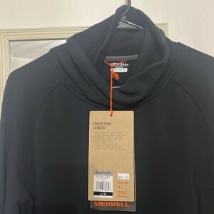 MERRELL dress women's French terry long sleeve dress Black size large